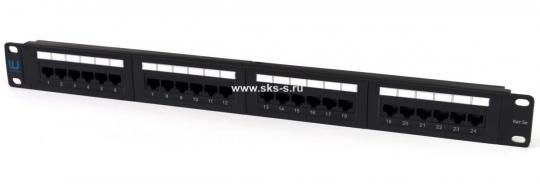 Панель коммутационная, UTP, Кат.5e, 24 порта, 19", 1U, с организатором