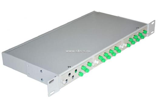 Кросс NTSS оптический 19'' укомплектованный 1U, 20 портов FC/UPC, 50/125 мкм (планки, сплайс-кассета, пигтейлы, КДЗС, адаптеры)