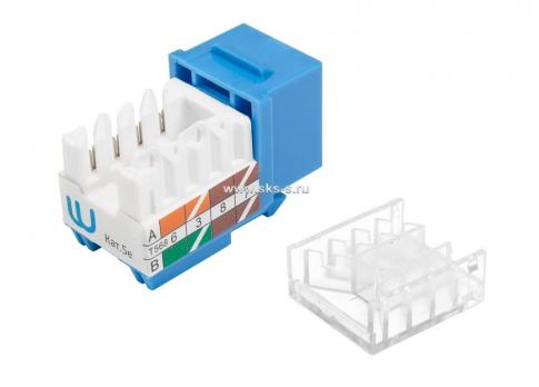 Модуль коммутационный типа Keystone, UTP, Кат.5e, 90°, цвет синий