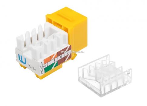 Модуль коммутационный типа Keystone, UTP, Кат.5e, 90°, цвет желтый