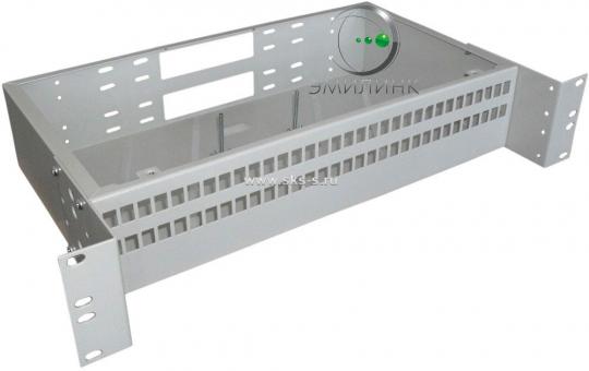 Кросс Распределительный Стоечный 2U до 64 портов SC/LC duplex (сплошная панель)