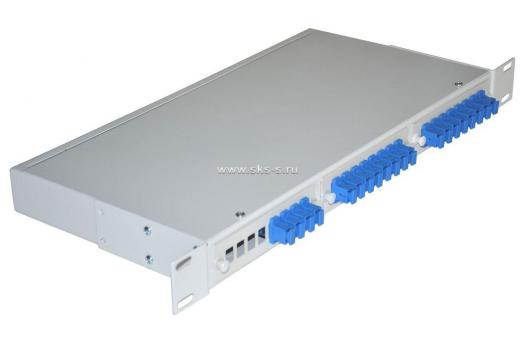 Кросс NTSS оптический 19'' укомплектованный 1U, 20 портов SC/UPC, 50/125 мкм (планки, сплайс-кассета, пигтейлы, КДЗС, адаптеры)