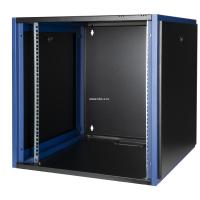 Шкаф настенный, телекоммуникационный 19", 12U 600х600, дверь перфорация, черный