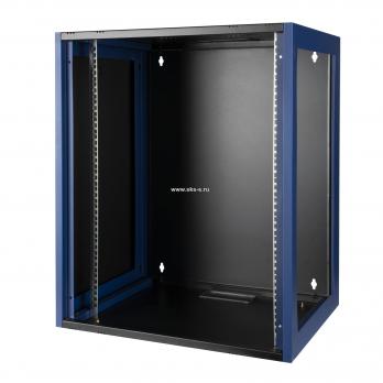 Шкаф настенный, телекоммуникационный 19", 15U 600х450, дверь металл, черный