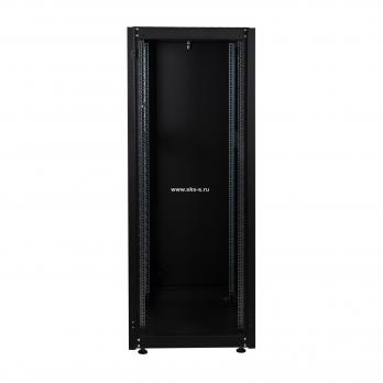 Шкаф напольный, телекоммуникационный 19", 32U 600х800, передняя дверь стекло, задняя стенка сплошная, металл, черный