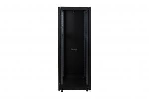 Шкаф напольный, телекоммуникационный 19", 36U 600х800, передняя дверь стекло, задняя стенка сплошная, металл, черный