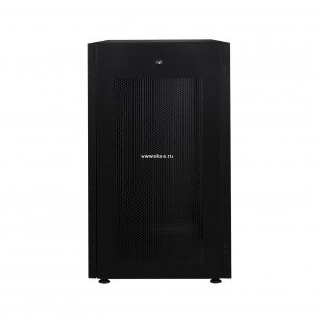 Шкаф напольный, телекоммуникационный 19", 20U 600х800, передняя дверь перфорация, задняя стенка перфорированная, черный