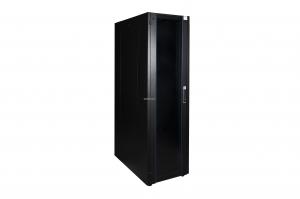 Шкаф напольный, телекоммуникационный 19", 47U 600х1200, передняя дверь стекло, задняя стенка сплошная, металл, черный