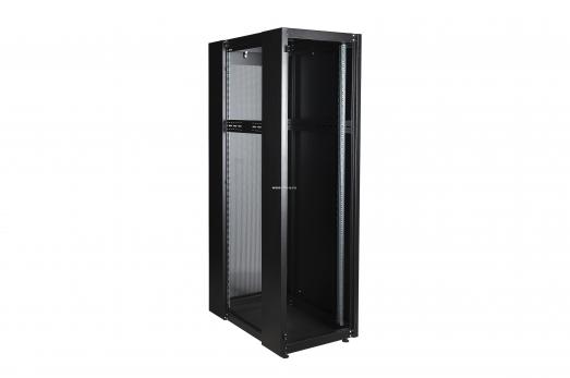 Шкаф напольный, телекоммуникационный 19", 47U 600х1200, передняя дверь перфорация, задняя стенка перфорированная, черный
