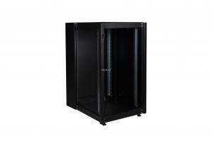 Шкаф напольный, телекоммуникационный 19", 36U 800х800, двойная передняя дверь стекло, двойная задняя металлическая дверь, черный