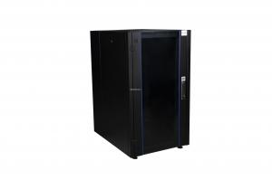 Шкаф напольный, телекоммуникационный 19", 36U 800х800, двойная передняя дверь стекло, двойная задняя металлическая дверь, черный