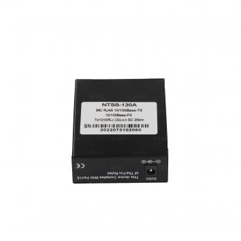 WDM медиаконвертер NTSS с RJ45 портом 10/100Base-T и 10/100Base-FX с разъемом SC, длина волны (передача/прием) 1310/1550 нм, SM, дальность до 20 км