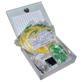 Кросс NTSS оптический настенный Мини, укомплектованный, 4 порта LC/UPC duplex, 50/125 мкм ОМ3 (сплошная панель, ложемент, пигтейлы, КДЗС, адаптеры)