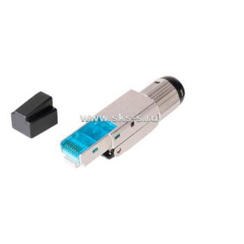 Коннектор RJ45/8P8C под витую пару, Кат.6A, 50µ, T568B, самозажимной, полный экран