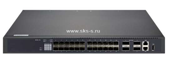 Управляемый коммутатор уровня ядра сети GIGALINK, L3, 24 10Гб/с SFP+, 4* 40/100Гб/с QSFP28, 1 RJ45 консольный порт, 1 MGMT