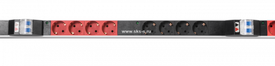 Верт блок розеток Rem-3x16, 3 фазы 16A, инд, 24 S, 1420 мм, вх IEC 309, шнур 3 м